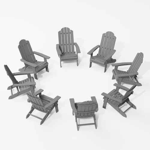 Miniatura 20 de MXIMU Folding Adirondack Chair for Outdoor: Easy Assembly and Comfortable Adirondack Chairs - Foldable Composite Fire Pit Chairs - All Weather