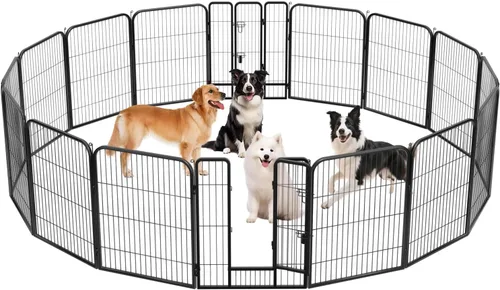 Miniatura 21 de BestPet Extensión de corral para perros 32 pulgadas, 2 paneles Corral resistente para mascotas con ejercicio de metal Paneles de cerca