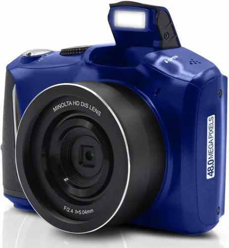 Miniatura 3 de Minolta Cámara digital de 48 MP: video 4K Ultra HD, zoom digital 16X, pantalla LCD de 3.0 pulgadas, antivibración, lapso de tiempo, detección Azul