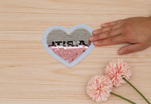 Miniatura 4 de Kate & Milo Calcomanía de lentejuelas para revelar el género, "It's a Girl", de doble cara, decoraciones de fiesta de revelación de género, rosa