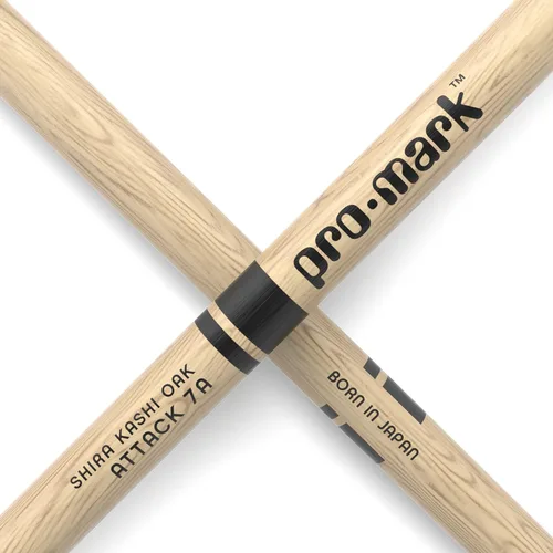 Miniatura 5 de Baquetas ProMark - Ataque clásico 7A, baquetas de roble Shira Kashi, punta ovalada de nylon, un par