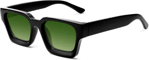Miniatura 37 de VANLINKER Gafas de sol cuadradas gruesas para hombres y mujeres, retro, rectangulares, con protección UV400, VL9731