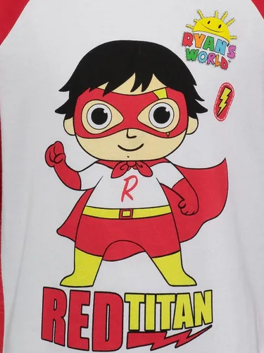 Miniatura 7 de RYAN'S WORLD Conjunto de 3 piezas de camiseta de cosplay de Titán Rojo para niños pequeños y niños pequeños
