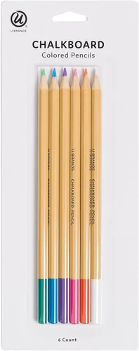U Brands Lápices de colores de pizarra, colores surtidos, 6 unidades