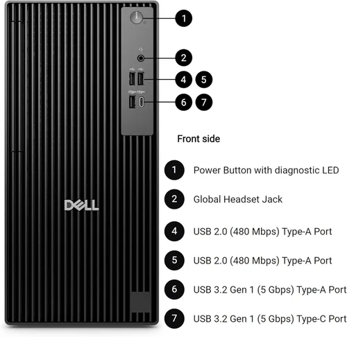 Miniatura 4 de Dell Pro Tower PC Computadora de escritorio empresarial, 14ª generación Intel 14-Core i5-14500 vPro, 16 GB DDR5 RAM, 512 GB PCIe SSD, RJ-45, HDMI