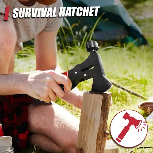 Miniatura 4 de Hacha Multiherramienta 15 en 1, Rellenos de Calcetín Navideño para Hombres Adultos, Accesorios de Campamento Equipo de Supervivencia, Herramienta