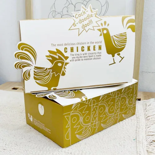Miniatura 5 de Recipientes de pollo fritos dorados pequeños (paquete de 50) de 6.9 x 4.1 x 2.2 pulgadas, para comida para llevar, hamburguesas de arroz frito
