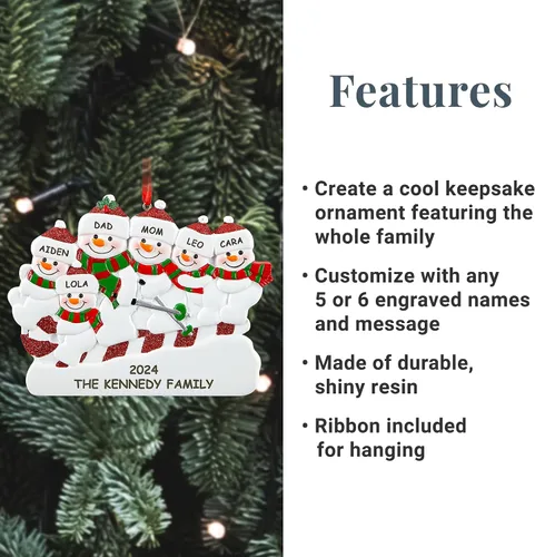 Miniatura 3 de Let's Make Memories Adorno de Navidad personalizado – para la familia – Trineo de muñeco de nieve – Adorno de Navidad 2024 – Grabado – Resina