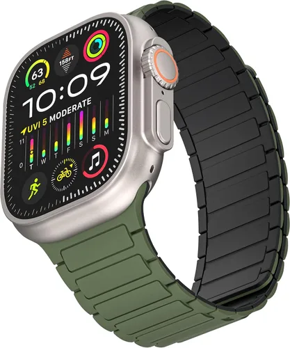Miniatura 2 de Correa magnética compatible con Apple Watch Ultra 3/2/1 de 1.929 in, 1.811 in, 1.772 in, 1.732 in, 1.654 in, 1.614 in, 1.575 in, 1.496 in, correa