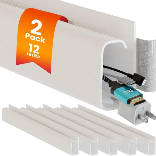 Miniatura 9 de EVEO Kit de gestión de cables debajo del escritorio (6 unidades) - Ocultador de cables para gestión de cables debajo del escritorio, ocultador