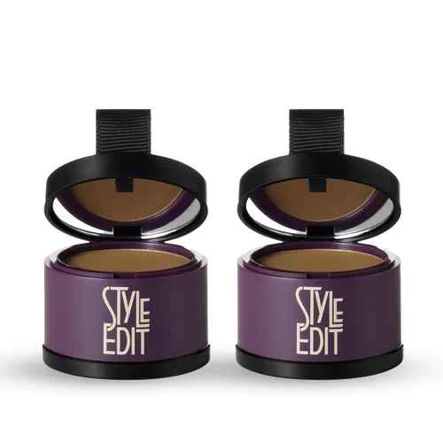 Miniatura 32 de Style Edit Polvo de retoque de raíz para cabello marrón claro Color de cabello para cubrir canas y raíces Polvo de línea capilar con infusión