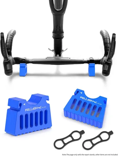 Miniatura 2 de Soporte de reparación invertido para bicicleta, soporte de manillar portátil para mantenimiento de bicicletas, base antideslizante y correas de Azul