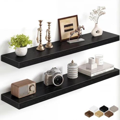 Miniatura 67 de Fun Memories Estantes flotantes de 16 pulgadas para pared, estantes de 8 pulgadas de profundidad para baño, dormitorio, cocina, montaje en pared