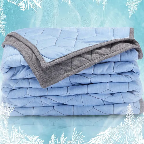 Miniatura 7 de SLEEP ZONE Manta refrescante para personas que duermen con calor (50 x 60 pulgadas), manta de verano de doble cara, ligera y portátil para gimnasio