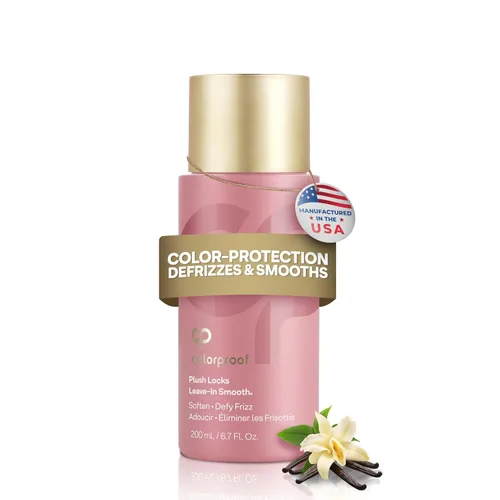 Colorproof Plush Locks Leave-In Smooth | Loción suavizante antiencrespamiento con aroma a vainilla | Protección avanzada contra el calor | Añade