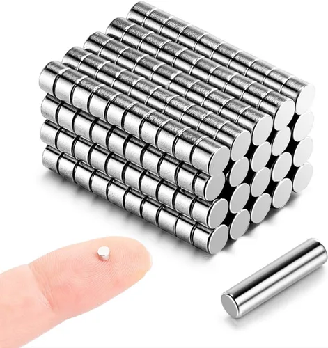 Miniatura 12 de 300 imanes pequeños de 0.118 x 0.039 in (tamaño real), pequeños imanes redondos pequeños para impresión 3D, modelos pequeños en miniatura, vienen