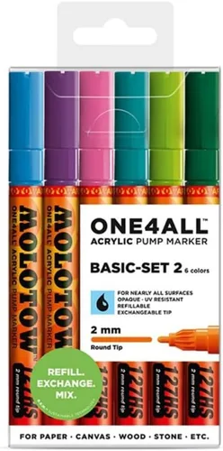 Miniatura 20 de Molotow ONE4ALL - Juego de rotuladores de pintura acrílica 10 colores básicos #1