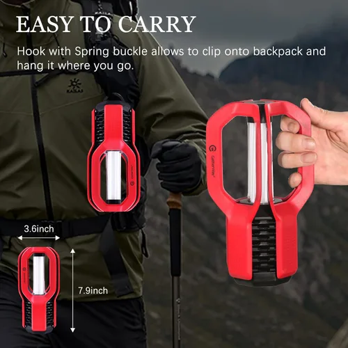Miniatura 3 de Linterna LED recargable para campamento, diseño de agarre libre, 4 modos, impermeable IP65, brillo cálido de 3000 K, luz ligera y portátil