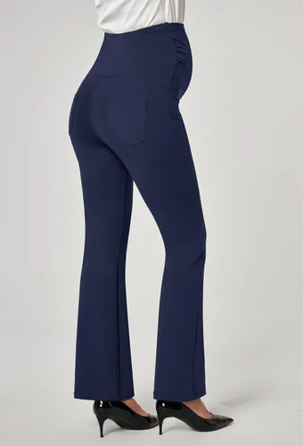 Miniatura 4 de Ewedoos Pantalones de maternidad pantalones de trabajo laterales fruncidos con bolsillos sobre el vientre, pantalones de vestir de embarazo