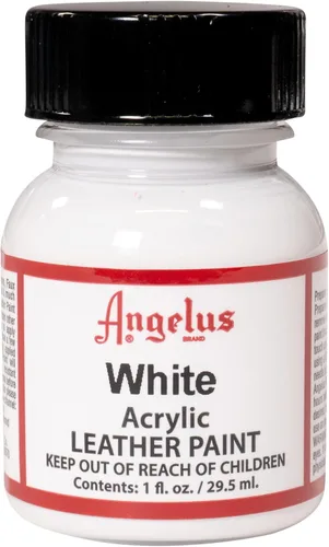 Miniatura 174 de Angelus - Pintura acrílica para cuero, 4 Fl Oz, color blanco - Pintura para cuero profesional flexible, resistente a grietas, arañazos