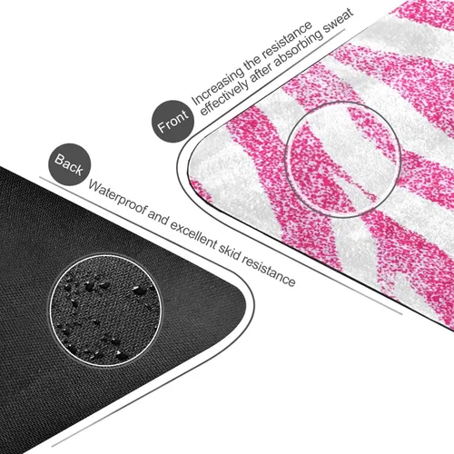 Miniatura 4 de Hot Pink Zebra Pattern Yoga Mat Non Slip Thick Kids Eco Friendly Rubber Workout Foldable Yoga Mat Women Exercise