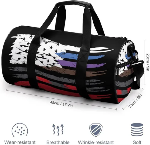 Miniatura 3 de Bolsa deportiva para gimnasio con bandera de Jiu Jitsu Americana, bolsa de viaje para entrenamiento, bolsas ligeras de fin de semana para mujeres
