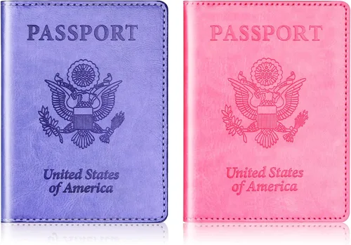 Miniatura 8 de Herain Soporte para pasaporte para viaje y crucero, 2 piezas, funda para pasaporte, cartera, regalo de viaje, para mujeres, hombres, familia