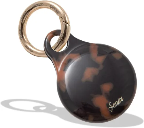 Sonix Fundas para Apple AirTags con Mosquetón Dorado - Funda Protectora Dura para AirTag - Llavero Soporte de AirTag | Estampado de Tortuga | Marrón