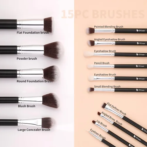 Miniatura 5 de DUcare Brochas de maquillaje + limpiador de brochas de maquillaje