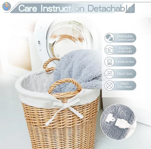 Miniatura 5 de Manta térmica de sherpa de doble cara, manta eléctrica de calefacción suave para cama, sistema de seguridad automático, 6 niveles de calefacción y 4