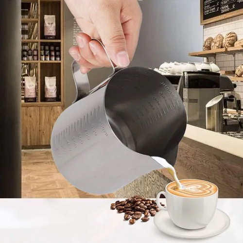 Miniatura 2 de Jarra de leche de 34 onzas/33.8 fl oz, jarra de espuma de leche, espumador de leche, jarra de leche para café, taza de vaporizador, taza de café