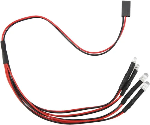 Kit de 4 luces LED Rock para Axial SCX24 1/24 RC Crawler Car Upgrade Parts, blanco y rojo luz trasera sistema de iluminación con control remoto