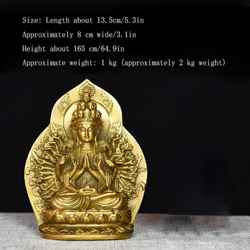 Miniatura 5 de Estatua de Buda, estatuas de Buda, diosa, meditación de Buda zen, bodhisattva de mil manos, Guan Yin, Buda sentado de 6.4 pulgadas (color: amarillo)