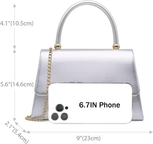 Miniatura 3 de Milisente Bolso de noche para mujer, bolso de mano para fiesta nupcial, bolsos de cóctel y baile de graduación con charol