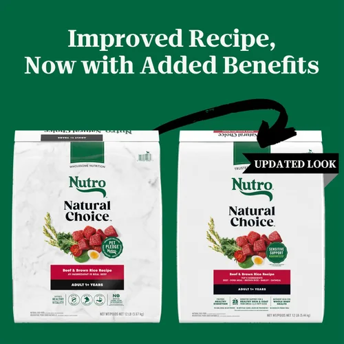 Miniatura 2 de Nutro Natural Choice - Alimento seco para perros, comida para perros adultos, receta de carne seca y arroz integral, 12 libras.