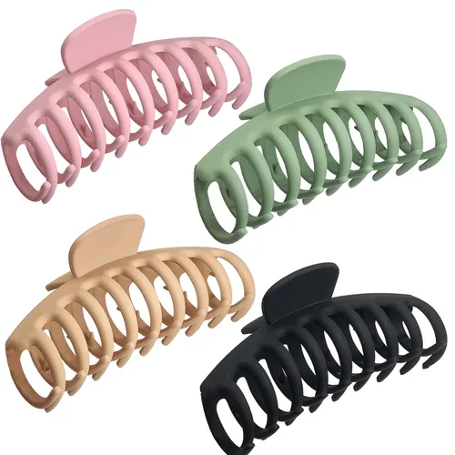 Miniatura 7 de OWIIZI Pinzas grandes para el cabello para mujer, 4.3 pulgadas, diseño de leopardo mate, pinzas para el pelo jumbo, antideslizantes, pinzas