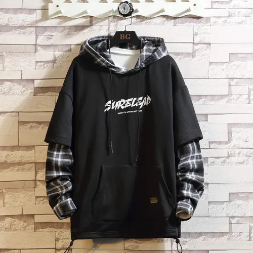 Miniatura 2 de GURUNVANI Japan Style Patchwork Hoodies Men Characters Streetwear Hoodie Men Sweatshirt