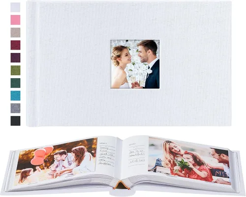 Miniatura 18 de Mublalbum Álbum de fotos de 4 x 6 pulgadas, 300 fotos, cubierta de lino con áreas de notas, libro de fotos para boda, familia, bebé y vacaciones