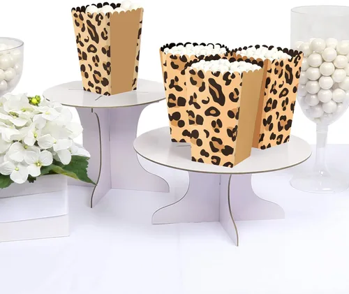 Miniatura 3 de Big Dot of Happiness Cajas de palomitas de maíz con estampado de leopardo - Juego de 12 unidades Impresión de leopardo