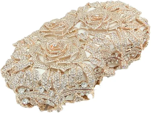 Miniatura 4 de Boutique De FGG Bolsas de noche de cristal de flores deslumbrantes para mujer formal boda fiesta cóctel bolso de mano
