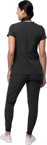 Miniatura 2 de Adar Pro - Conjunto de ropa quirúrgica que facilita el movimiento para mujer, blusa quirúrgica con cuello en V en corazón y pantalón quirúrgico
