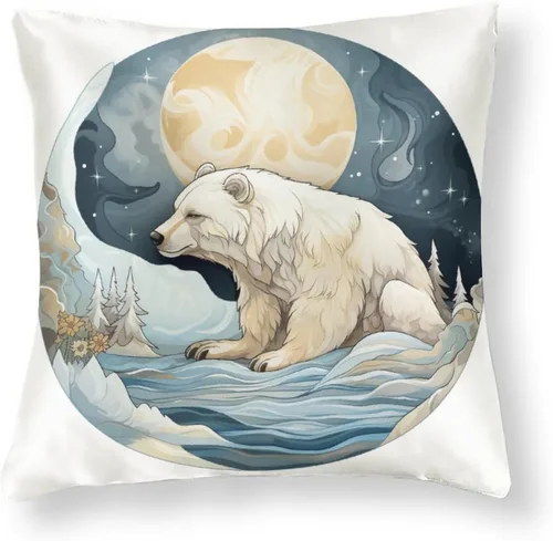 Miniatura 11 de Fundas de almohada cuadradas de satén rústico de dibujos animados con cremallera de 16 x 16 pulgadas, fundas de almohada para sofá, muebles