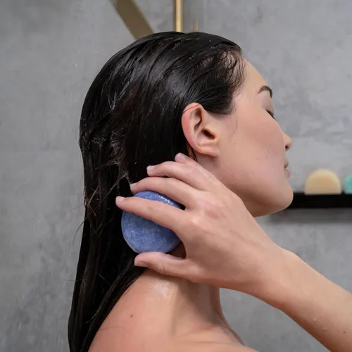 Miniatura 3 de ANIHANA Barra de champú para cabello fino y graso que da volumen al cabello y cuerpo aspecto saludable natural y brillo sin parabenos, lavanda