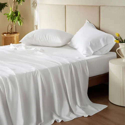Miniatura 35 de Bedsure Juego de sábanas de tamaño King, sábanas refrescantes King, rayón derivado del bambú, bolsillo profundo de hasta 16 pulgadas, sábanas 03