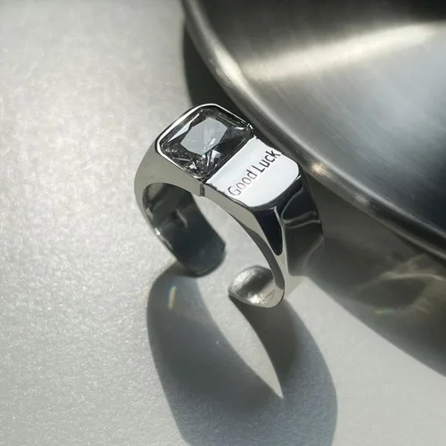 Miniatura 200 de Anillo de plata de ley 925, minimalista, ajustable, hecho a mano, para mujeres y niñas