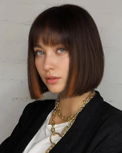 Miniatura 11 de YYHR Peluca corta estilo Bob con flequillo de 10 pulgadas, pelucas de cabello sintético lacio Yaki claro, pelucas cortas de corte Bob negro con 1b