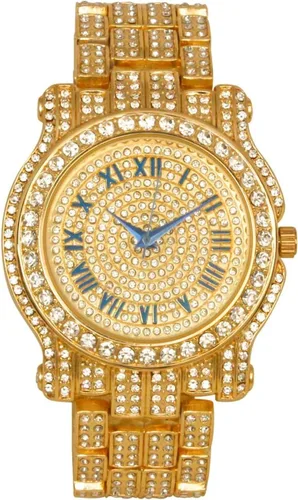 Miniatura 61 de Charles Raymond Bling-ed Out Ultimate Hip Hop Royalty Reloj para hombre con número romano de fácil lectura o indicadores de tiempo de diamantes