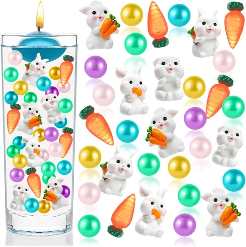 120 piezas de relleno de jarrón de Pascua, 5 colores de perlas de Pascua para decoración de jarrones para el hogar, centro de mesa