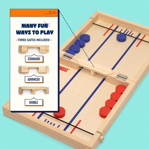 Miniatura 3 de Pinbo El juego clásico de cabestrillo Juego de mesa plegable de acción rápida para 2 jugadores de madera para niños y adultos Ideal para viajes