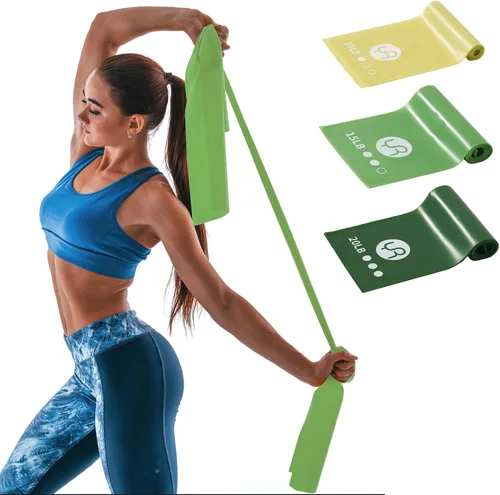 Miniatura 11 de Bandas de resistencia, bandas elásticas sin látex de 6.5 pies de largo, bandas de ejercicio para terapia física, yoga, pilates, rehabilitación